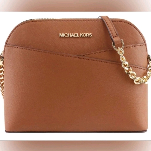 Michael Kors Handbags - Michael Kors Jet Set Travel Medium Leather X Cross Dome Crossbody Handbag